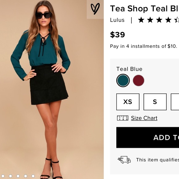 Lulus Tea Shop Teal Blue Long Sleeved Top - Picture 2 of 10